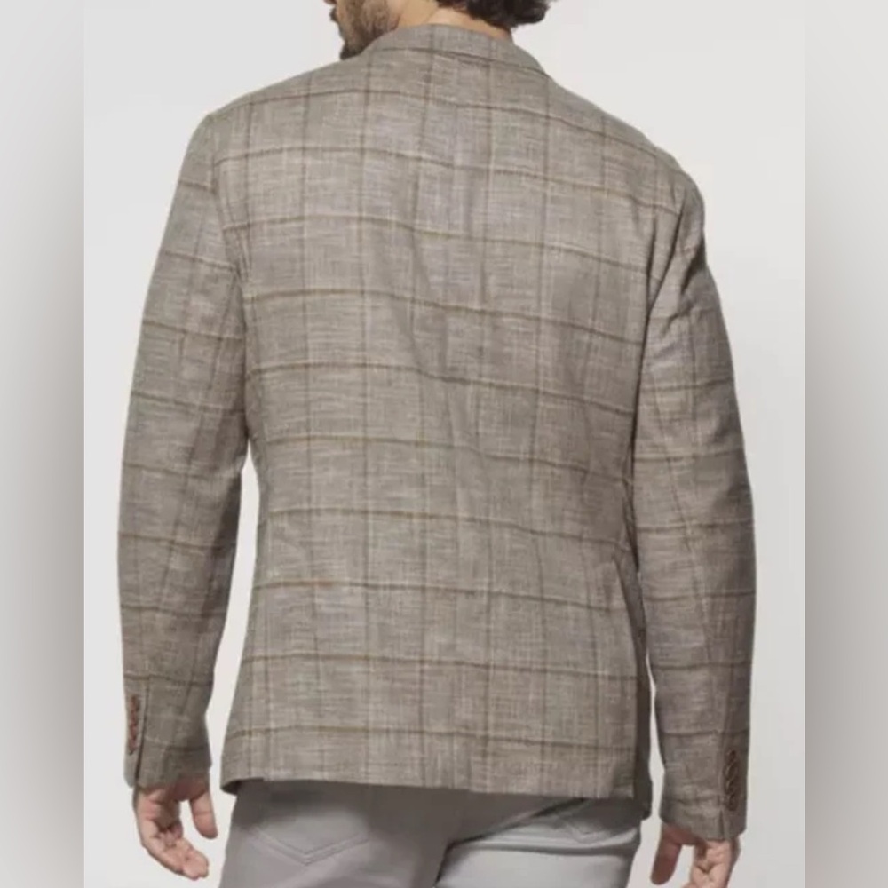 Johnnie-O Tan Bradford Woven Sport Coat JMBZ1520 Blazer NWT 42L Plaid - Picture 3 of 3